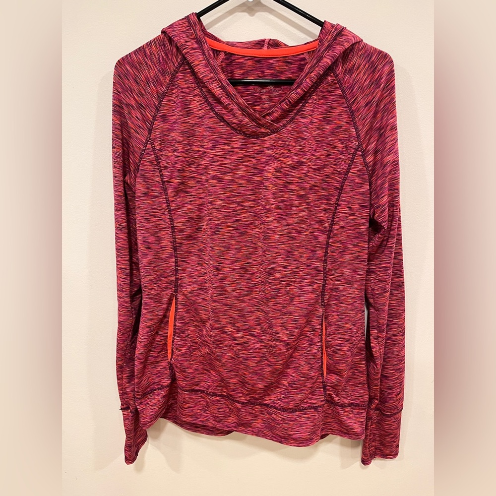 Tangerine Women's Pink Space dyed Hooded Sweatshirt large